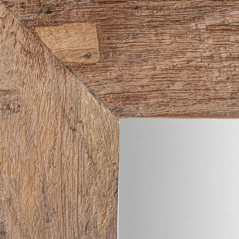 Espejo de pared de madera de teka marrón 65×3×150 cm – estilo colonial – LUX S