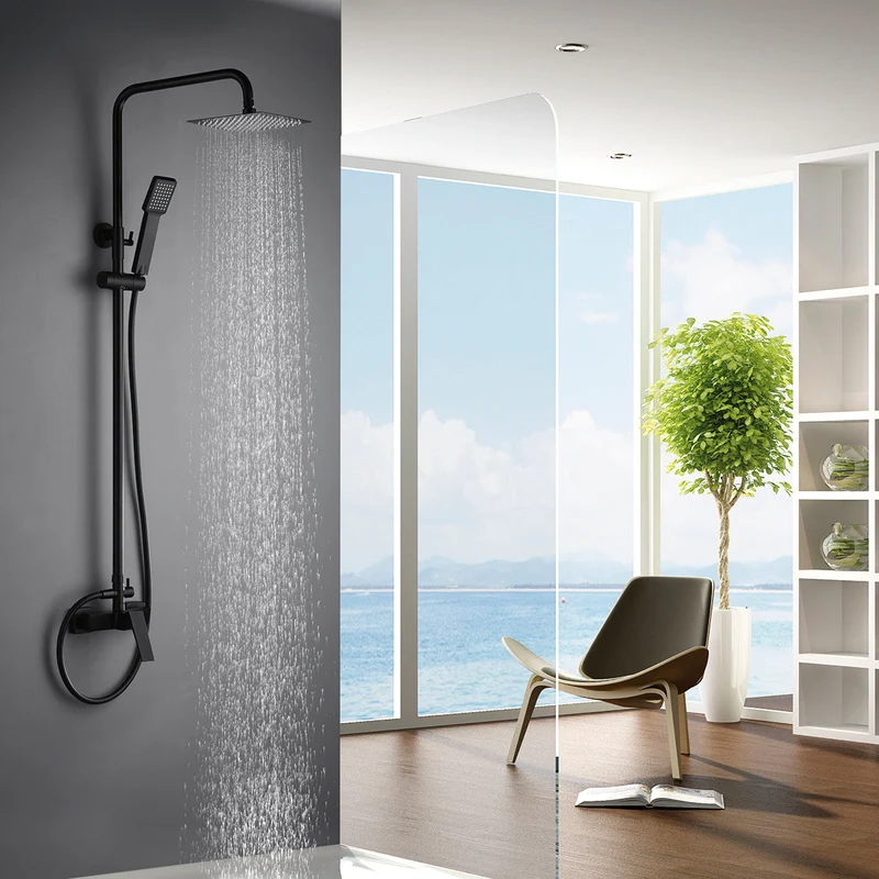 Grifo Monomando de Ducha ARTde Imex - Negro Mate | Diseño Moderno y Barra Telescópica