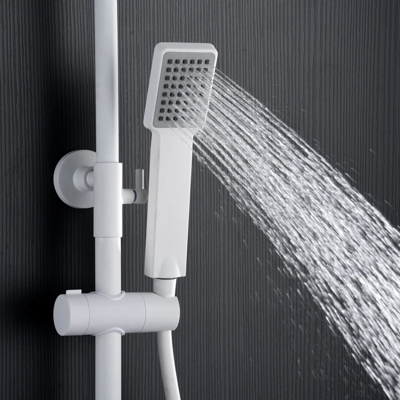 Conjunto Ducha Termostático ART de Imex Blanco Mate | Seguridad y Diseño en tu Baño