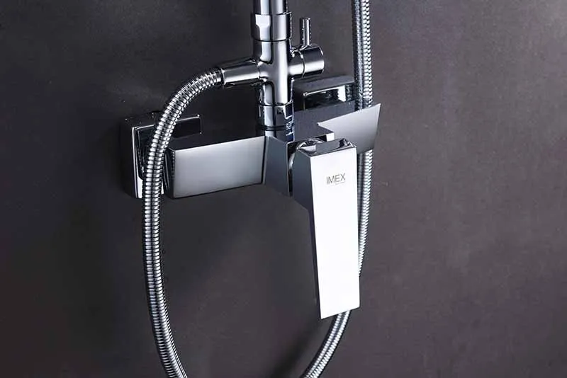 Conjunto Ducha Monomando ART de Imex con Barra Telescópica | Cromo Brillante