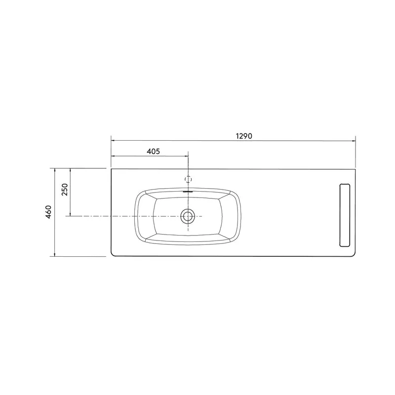 Lavabo UNIIQ 90/120 cm | Solid Surface Blanco | Toallero Opcional | Lavabo Izquierda/Derecha