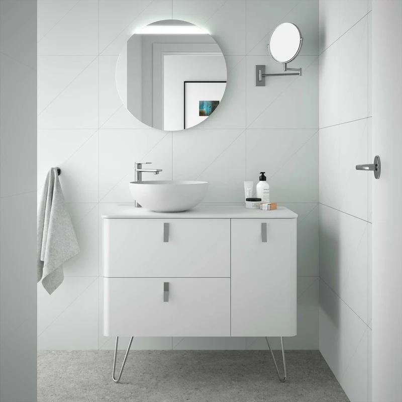 Mueble de baño UNIIQ de Salgar, 2 Cajones y 1 Puerta | 22 Acabados | 90 y 120 cm