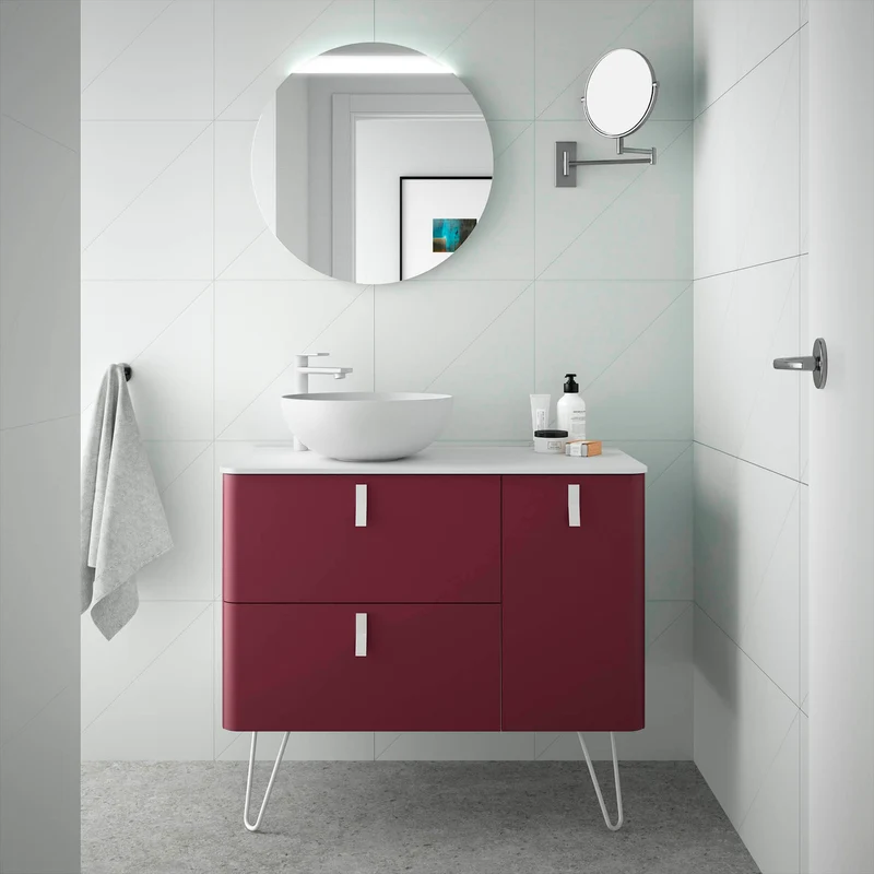 Mueble de baño UNIIQ de Salgar, 2 Cajones y 1 Puerta | 22 Acabados | 90 y 120 cm