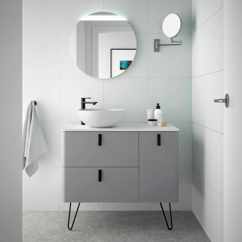 Mueble de baño UNIIQ de Salgar, 2 Cajones y 1 Puerta | 22 Acabados | 90 y 120 cm
