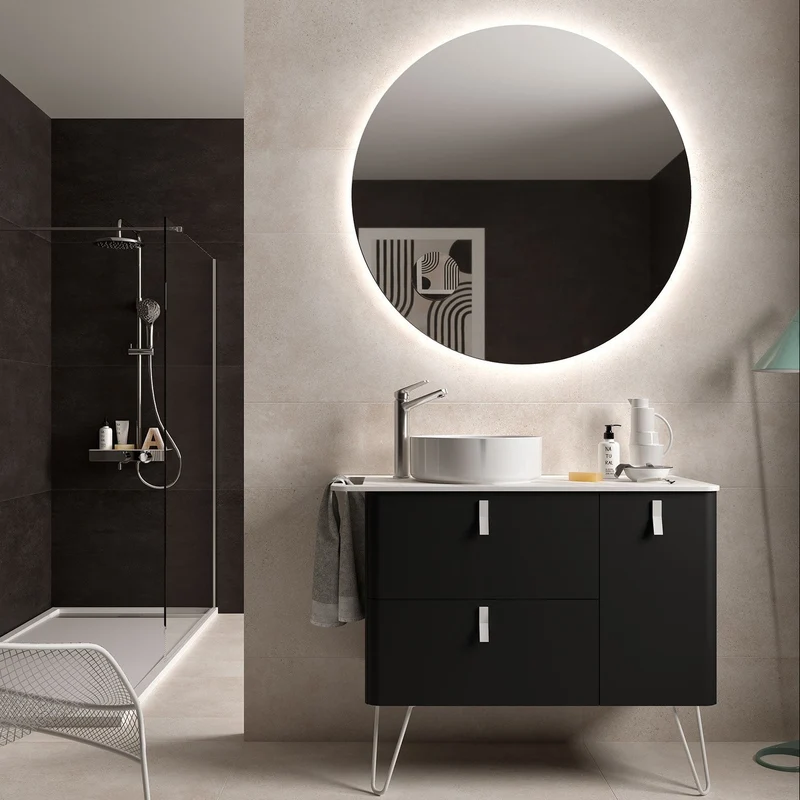 Mueble de baño UNIIQ de Salgar, 2 Cajones y 1 Puerta | 22 Acabados | 90 y 120 cm