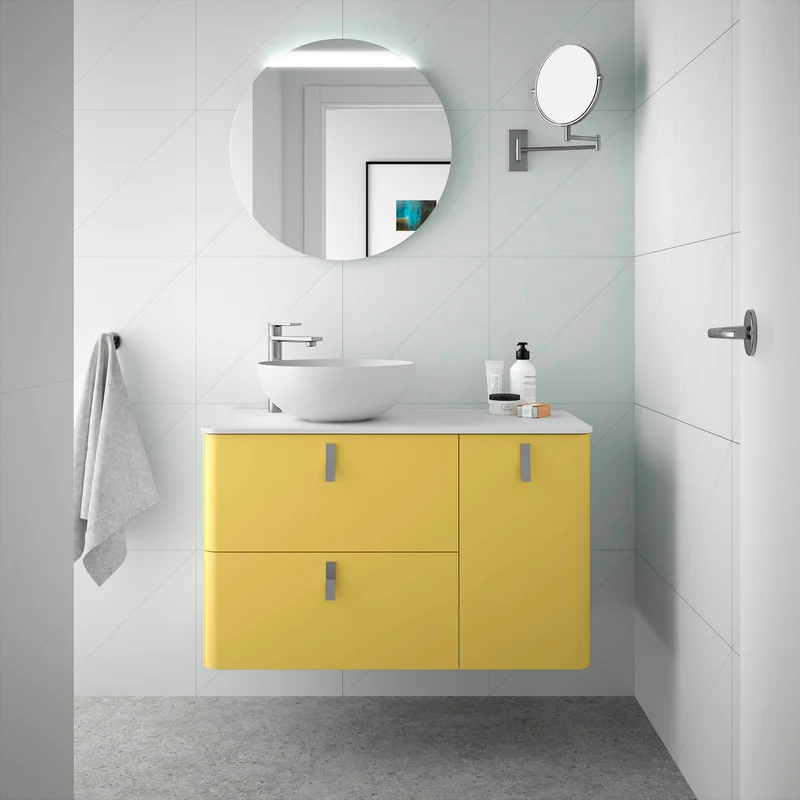 Mueble de baño UNIIQ de Salgar, 2 Cajones y 1 Puerta | 22 Acabados | 90 y 120 cm