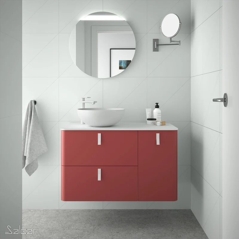 Mueble de baño UNIIQ de Salgar, 2 Cajones y 1 Puerta | 22 Acabados | 90 y 120 cm