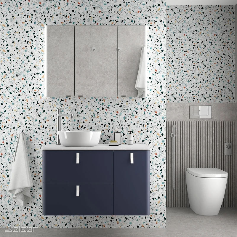 Mueble de baño UNIIQ de Salgar, 2 Cajones y 1 Puerta | 22 Acabados | 90 y 120 cm