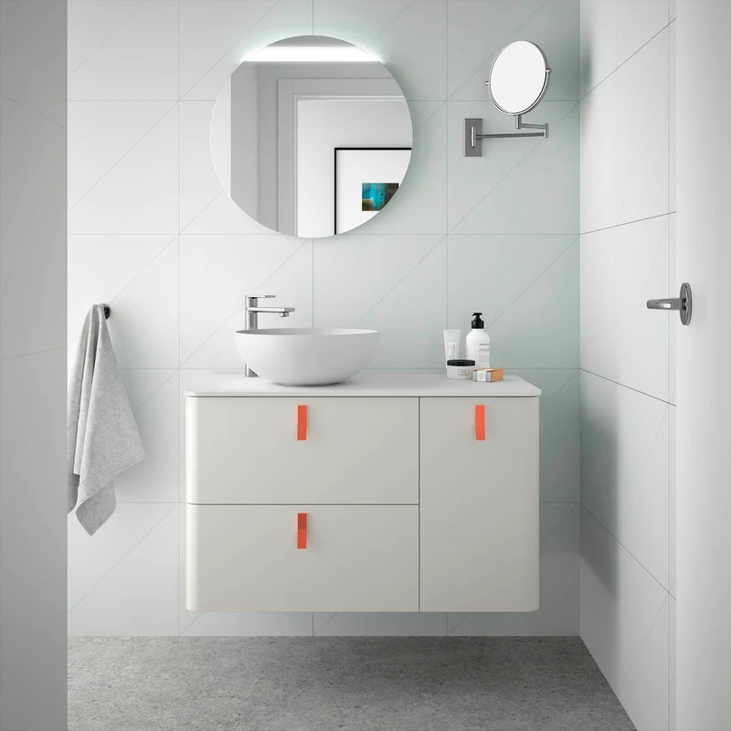 Mueble de baño UNIIQ de Salgar, 2 Cajones y 1 Puerta | 22 Acabados | 90 y 120 cm