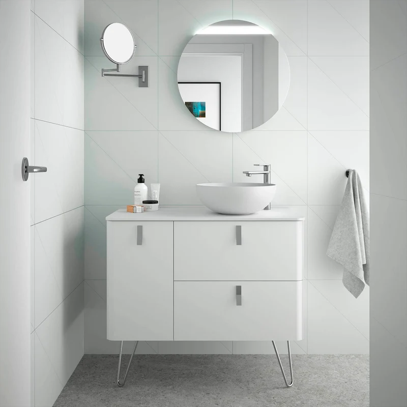 Mueble de baño UNIIQ de Salgar, 2 Cajones y 1 Puerta | 22 Acabados | 90 y 120 cm