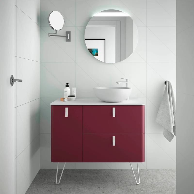 Mueble de baño UNIIQ de Salgar, 2 Cajones y 1 Puerta | 22 Acabados | 90 y 120 cm
