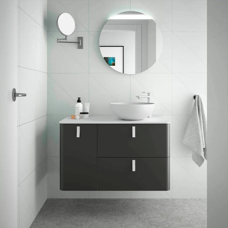 Mueble de baño UNIIQ de Salgar, 2 Cajones y 1 Puerta | 22 Acabados | 90 y 120 cm