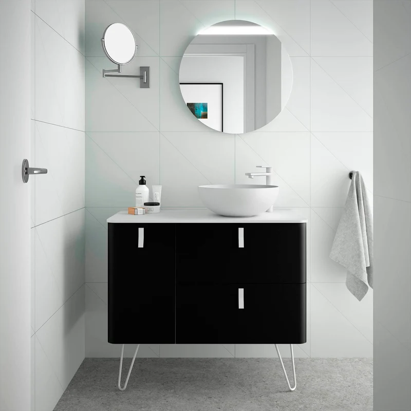 Mueble de baño UNIIQ de Salgar, 2 Cajones y 1 Puerta | 22 Acabados | 90 y 120 cm