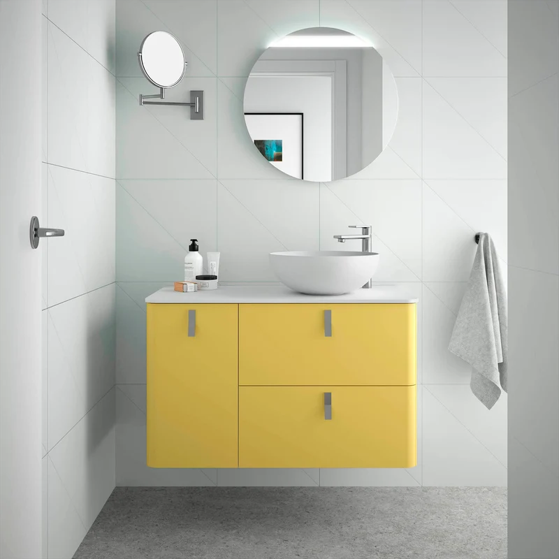Mueble de baño UNIIQ de Salgar, 2 Cajones y 1 Puerta | 22 Acabados | 90 y 120 cm