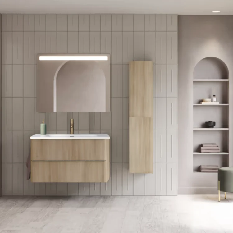 Mueble de baño suspendido DAI Royo 2 cajones + Lavabo Beauty – 60/80/100 cm, cierre suave