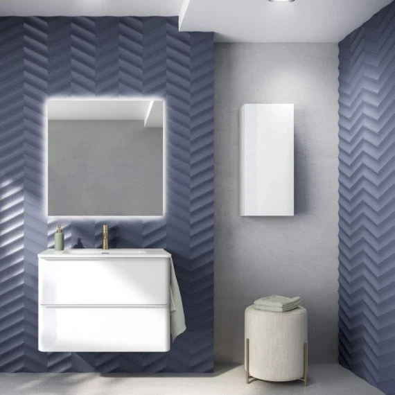Mueble de baño suspendido DAI Royo 2 cajones + Lavabo Beauty – 60/80/100 cm, cierre suave