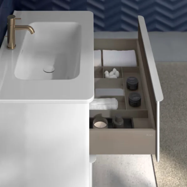Mueble de baño suspendido DAI Royo 2 cajones + Lavabo Beauty – 60/80/100 cm, cierre suave