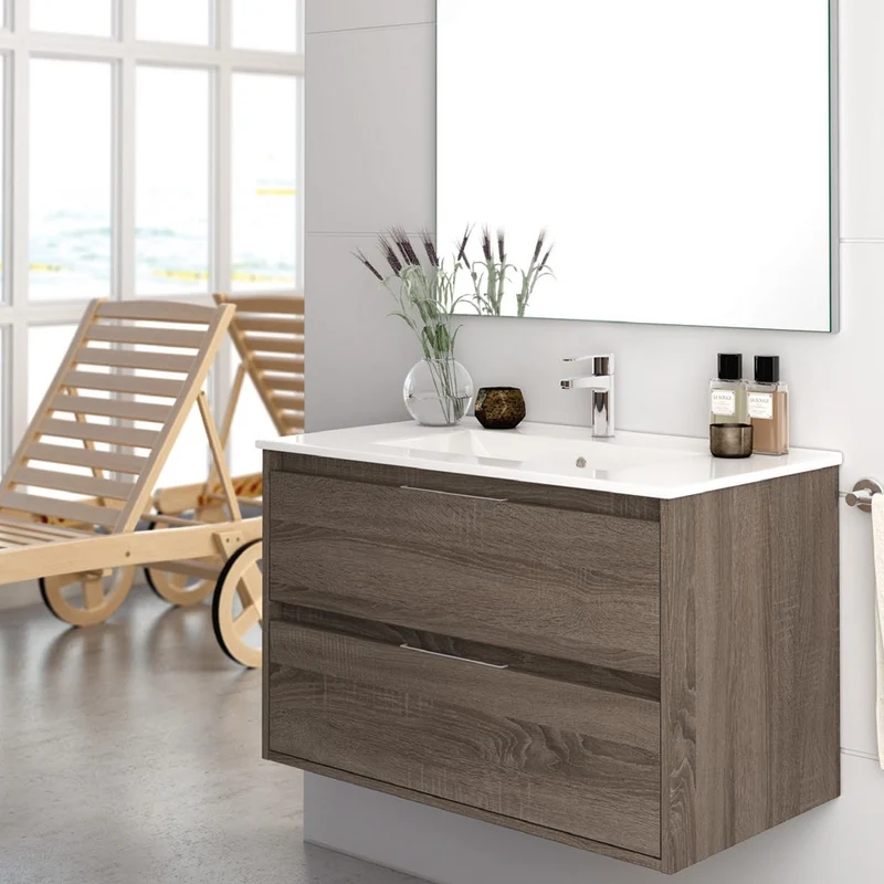 Conjunto LONDRES de Neutrum | Mueble de Baño de 2 Cajones + Lavabo Integral | 60 - 120 cm