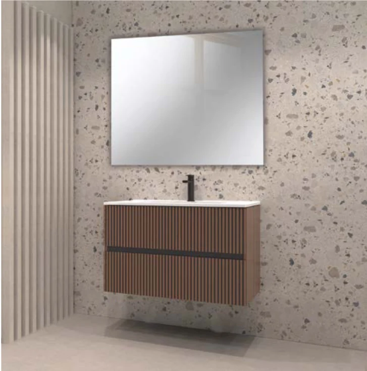 Conjunto Suspendido BELFAST de Neutrum | Mueble de Baño de 80 cm con Lavabo y Espejo