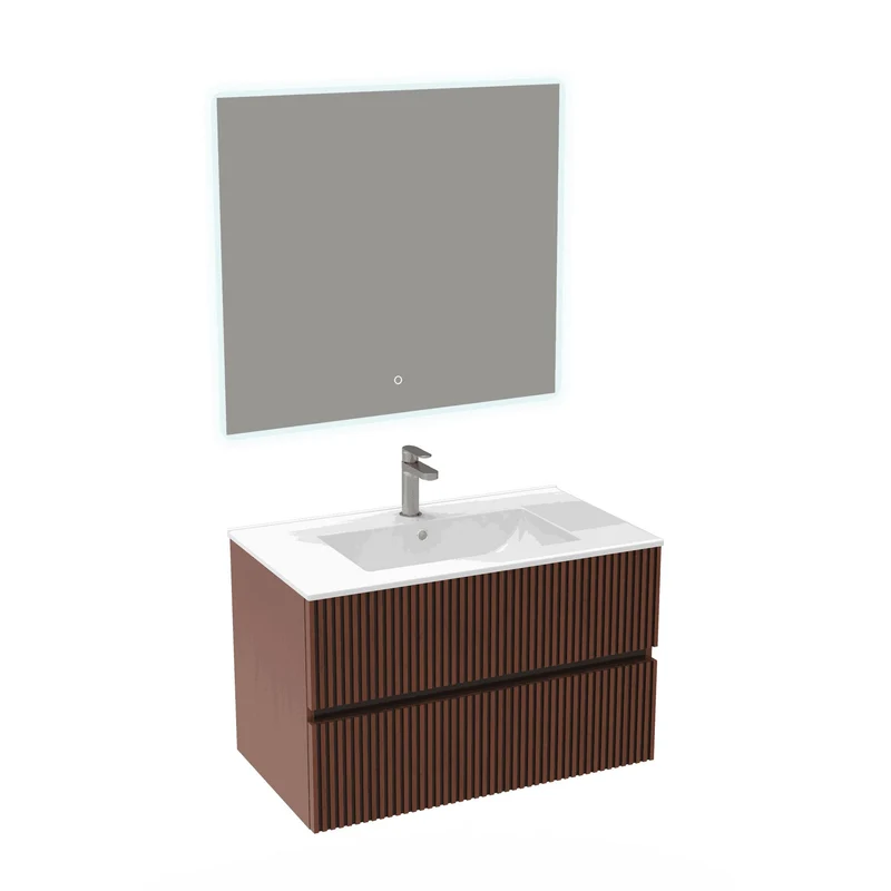Conjunto Suspendido BELFAST de Neutrum | Mueble de Baño de 80 cm con Lavabo y Espejo