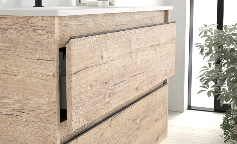 Mueble de Baño Suspendido NASU 2 Cajones Netrum | 4 Medidas | 10 Acabados