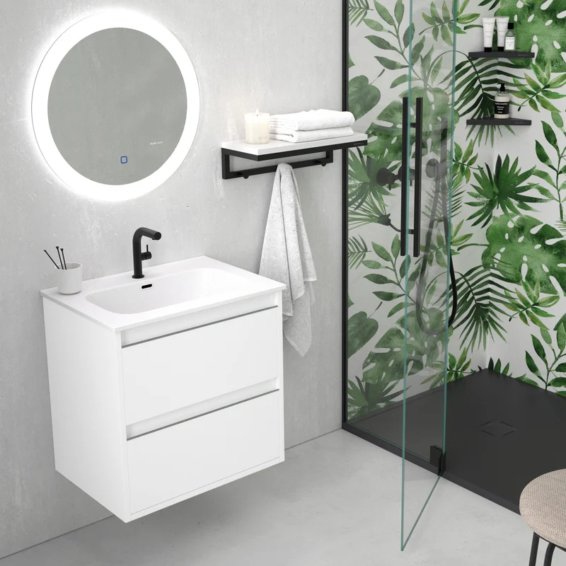 Mueble de Baño Suspendido NASU 2 Cajones Netrum | 4 Medidas | 10 Acabados