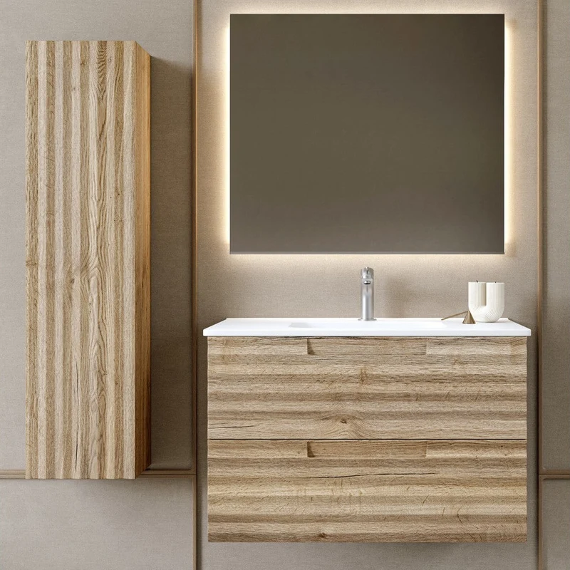 Mueble Baño Duna 2 Cajones + Lavabo Cerámico | 60-80-100cm | Cajón Organizador