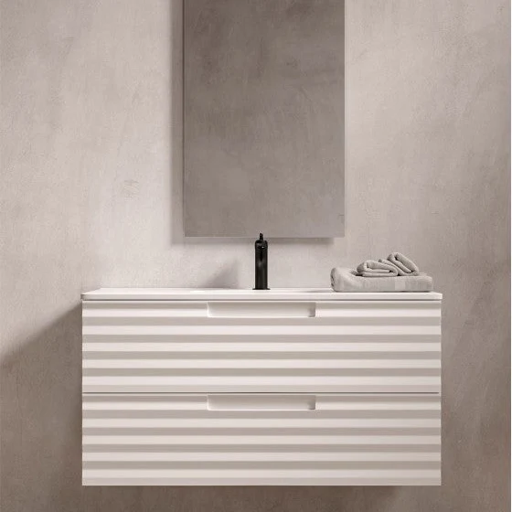 Mueble Baño Duna 2 Cajones + Lavabo Cerámico | 60-80-100cm | Cajón Organizador