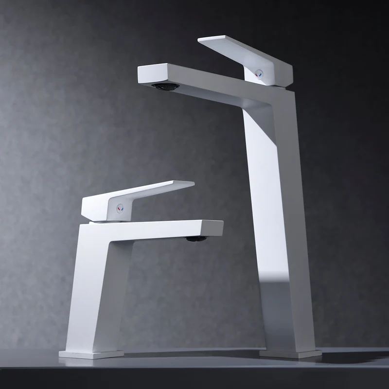 Grifo Lavabo Monomando ART Blanco Mate Imex | Diseño Minimalista | Acabado Mate Antihuellas | Cartucho Cerámico