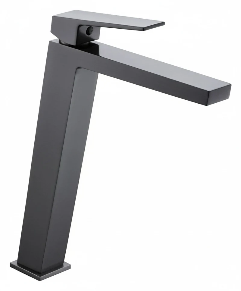 Monomando Lavabo Alto ART Black Gun Metal Imex | Perfil Alto 43 cm | Acabado PVD Premium | Para Lavabos Sobre Encimera