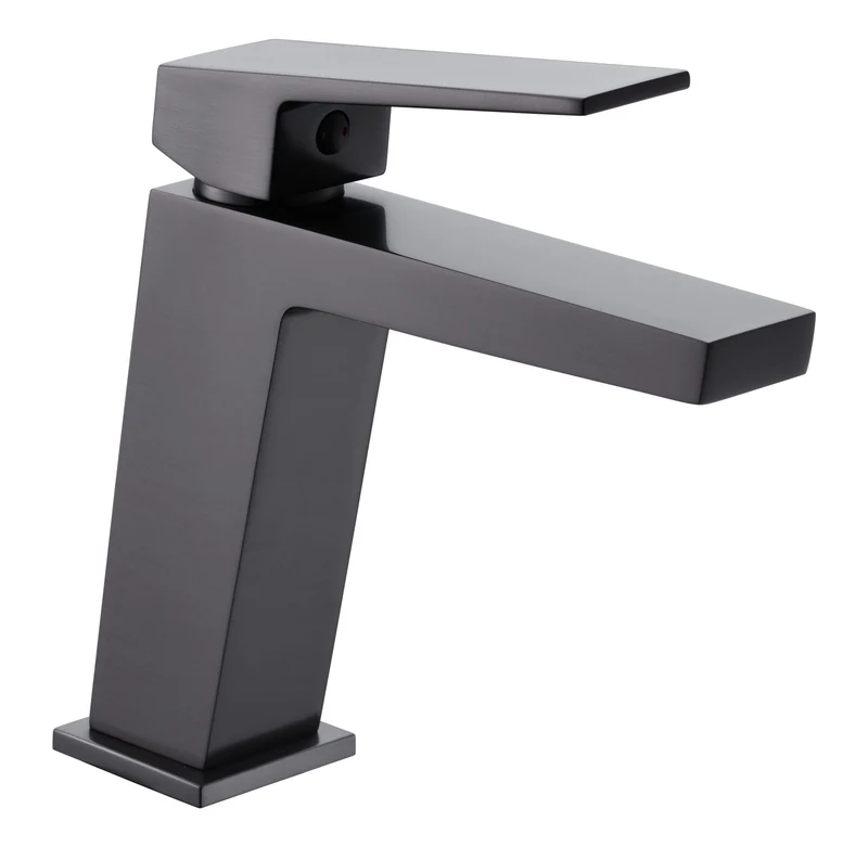 Monomando Lavabo ART Black Gun Metal Imex | Acabado PVD Premium Antihuellas | Diseño Compacto 21x8x30 cm | Latón Cromado