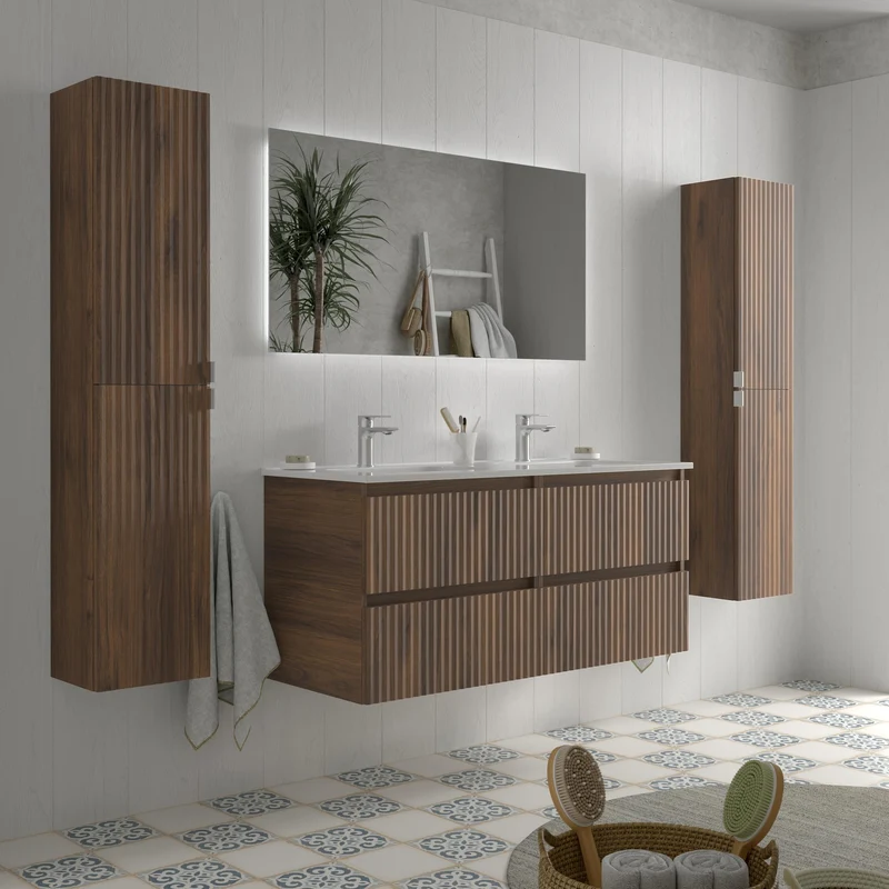 SALGAR 121747 KIRA Mueble+Lavabo IBON 120cm Nogal