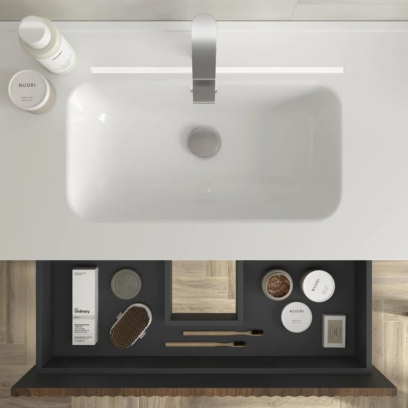 SALGAR 121747 KIRA Mueble+Lavabo IBON 120cm Nogal