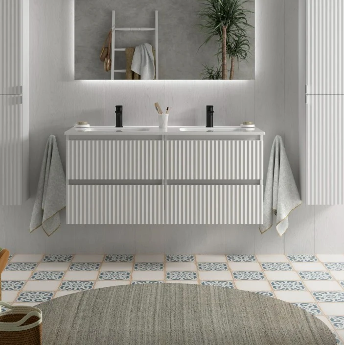 SALGAR 121744 KIRA Mueble+Lavabo IBON 120cm Blanco Mate