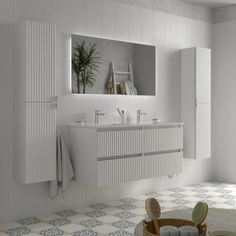SALGAR 121744 KIRA Mueble+Lavabo IBON 120cm Blanco Mate