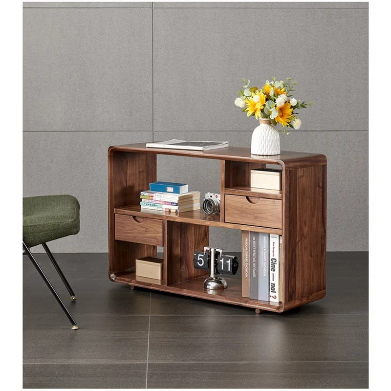 Comprehensive Multi-Grid Design Solid Wood Side Table