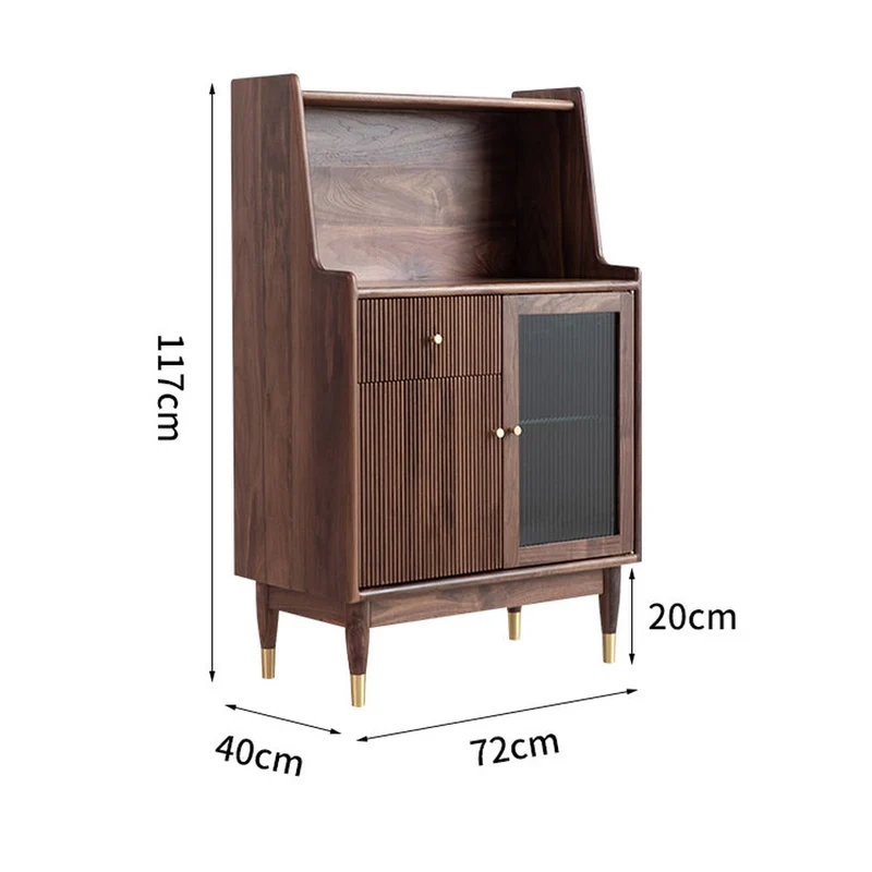 Solstice Modern Open Space Walnut Kitchen Cabinet