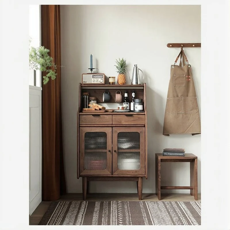 Small Black Walnut Wood Kitchen Cabinets