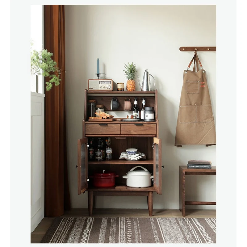 Small Black Walnut Wood Kitchen Cabinets