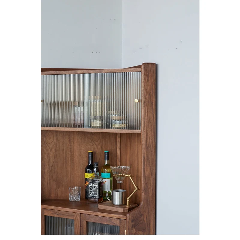 Elysian Solid Walnut Wood Corner Cabinet
