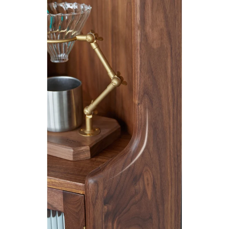 Elysian Solid Walnut Wood Corner Cabinet