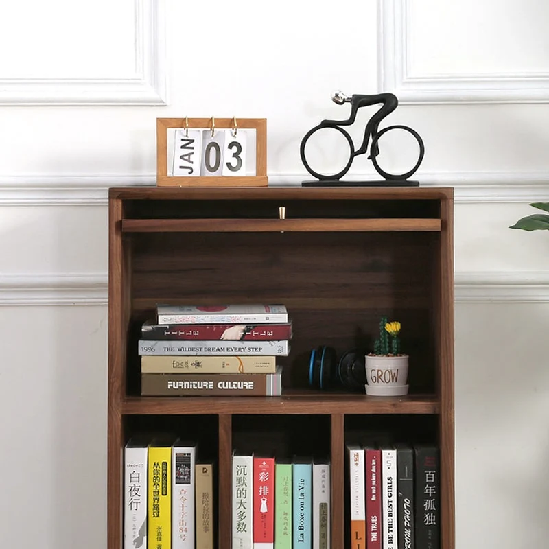 Aura Small Walnut Wood Side Table with Two Drawers