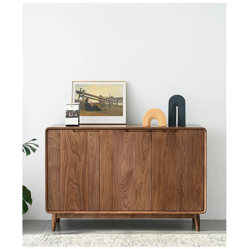 Dawnlight 4 Doors Solid American Walnut Shoe Cabinet