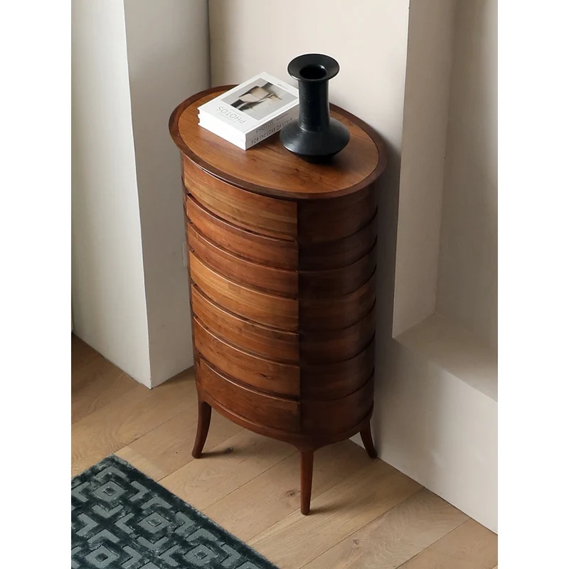 Europe Style Mid-Century Solid Black Walnut Cabinet