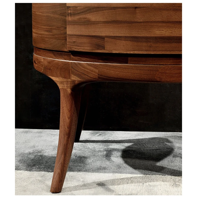 Europe Style Mid-Century Solid Black Walnut Cabinet