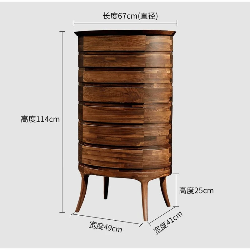 Europe Style Mid-Century Solid Black Walnut Cabinet