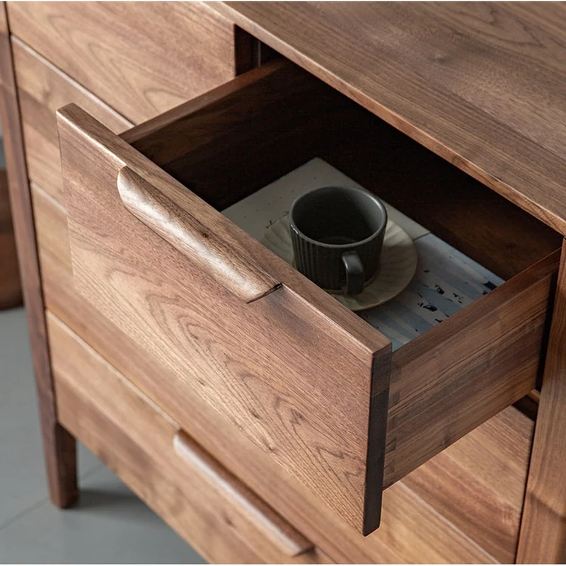 Terra Solid Walnut Wood Tall Chest of Drawers Dresser