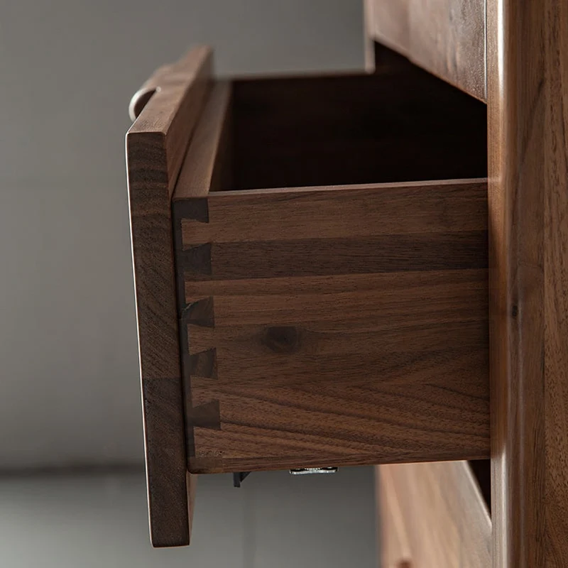 Terra Solid Walnut Wood Tall Chest of Drawers Dresser