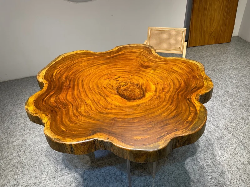 Elemental Live Edge Beli Noir Wood Dining Table