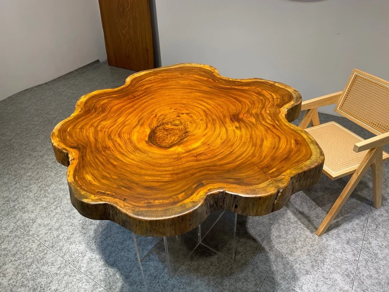 Elemental Live Edge Beli Noir Wood Dining Table